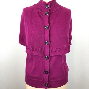 Anthropologie Moth Burgundy Cape Sweater